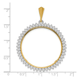 34 mm 14k Multi-Tone Gold coin bezel pendant for US $20 Liberty Head Double Eagle — size reference (ruler)