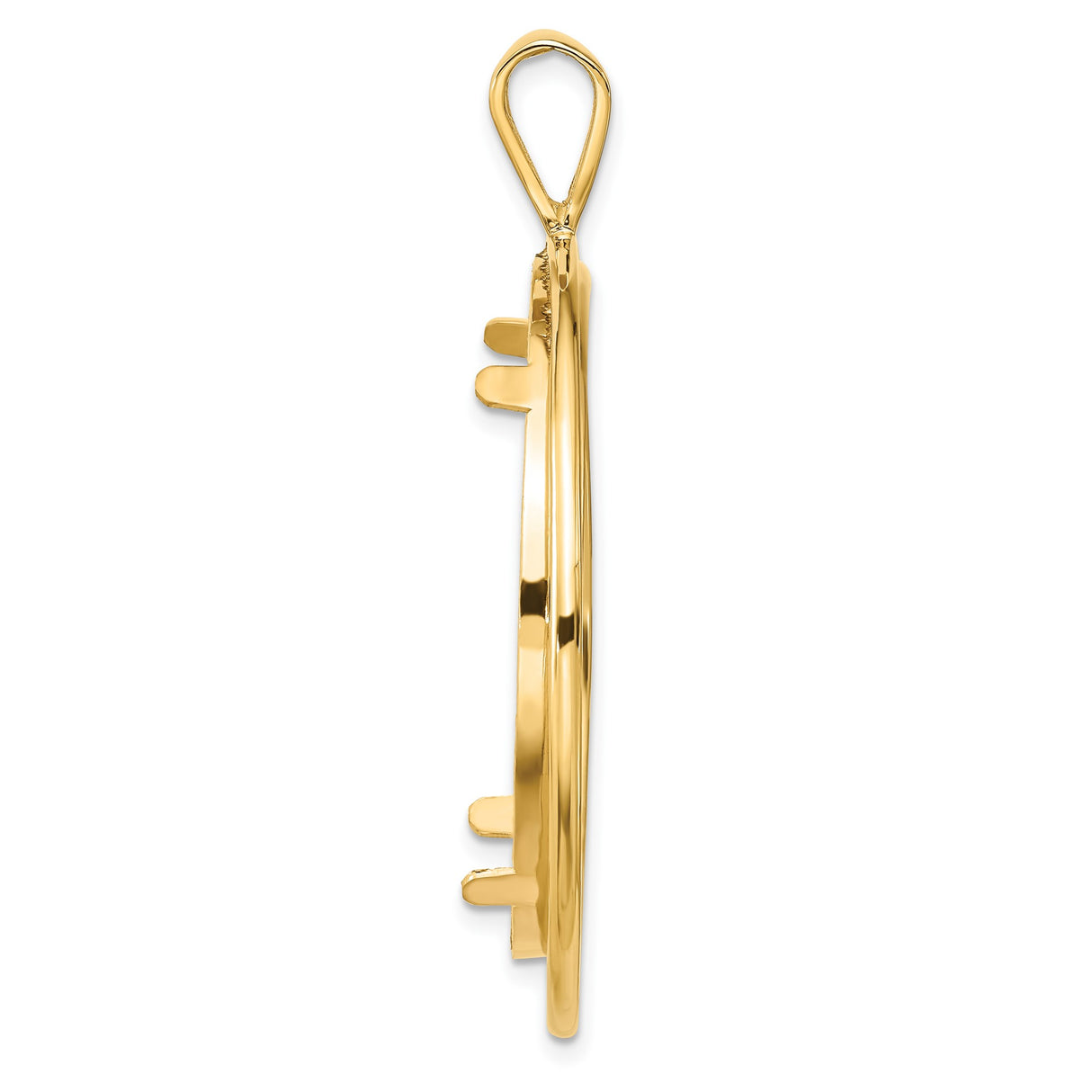 34 mm 14k Yellow Gold coin bezel pendant for US $20 Liberty Head Double Eagle — alternate view