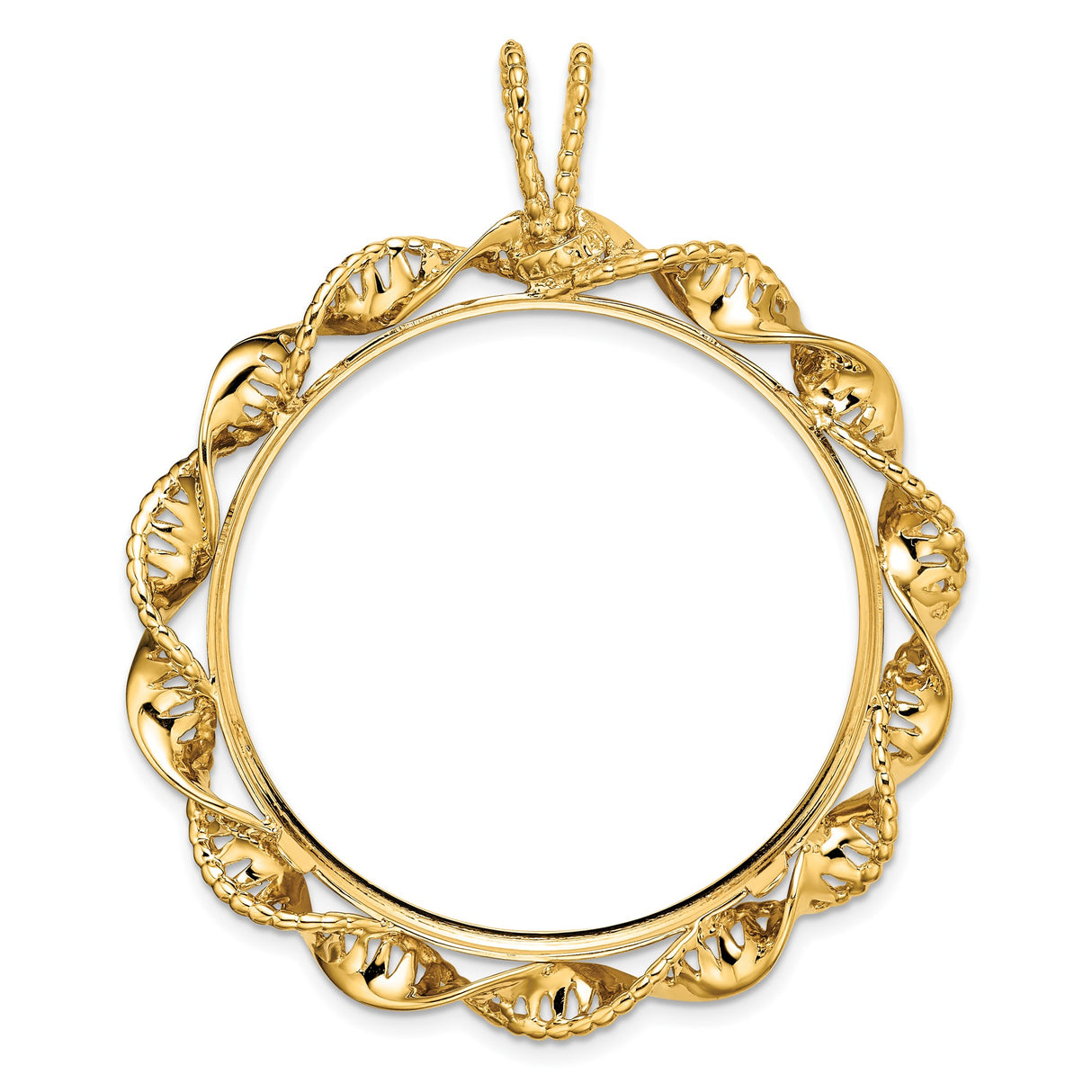 34 mm 14k Yellow Gold coin bezel pendant for US $20 Liberty Head Double Eagle — additional image