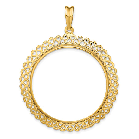 34 mm 14k Yellow Gold coin bezel pendant for US $20 Liberty Head Double Eagle