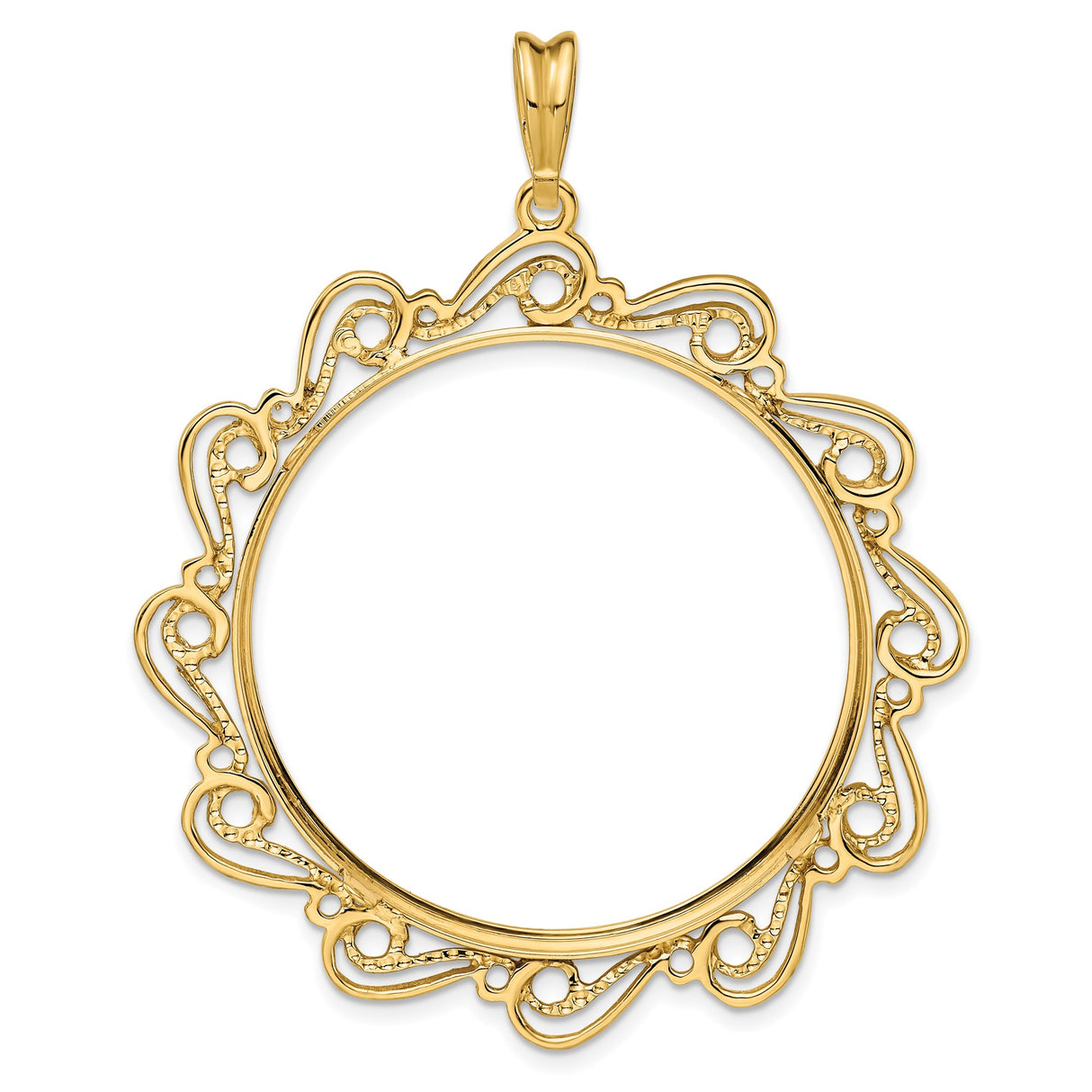 34 mm 14k Yellow Gold coin bezel pendant for US $20 Liberty Head Double Eagle — additional image