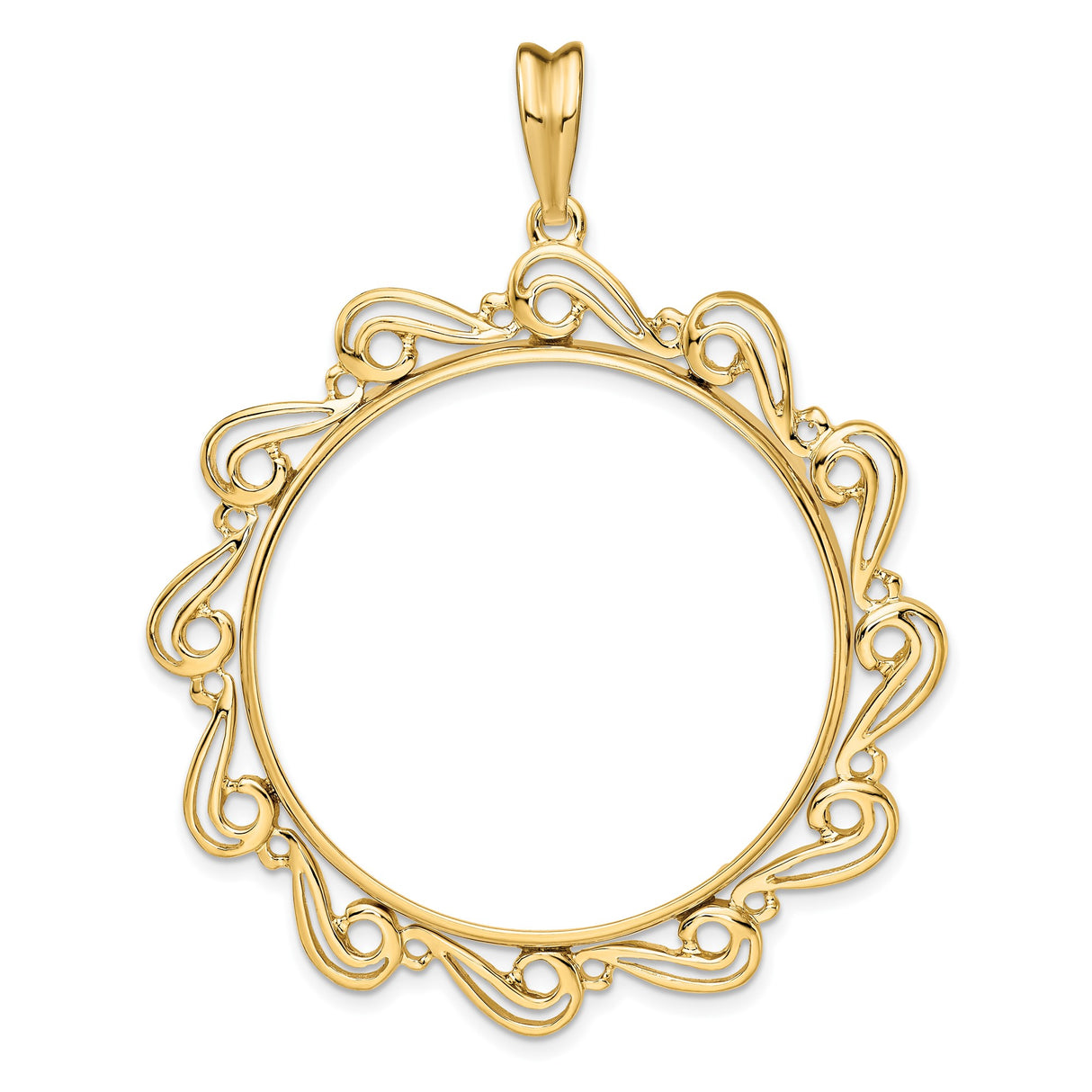 34 mm 14k Yellow Gold coin bezel pendant for US $20 Liberty Head Double Eagle