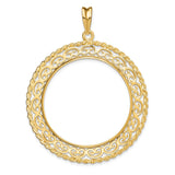 34 mm 14k Yellow Gold coin bezel pendant for US $20 Liberty Head Double Eagle