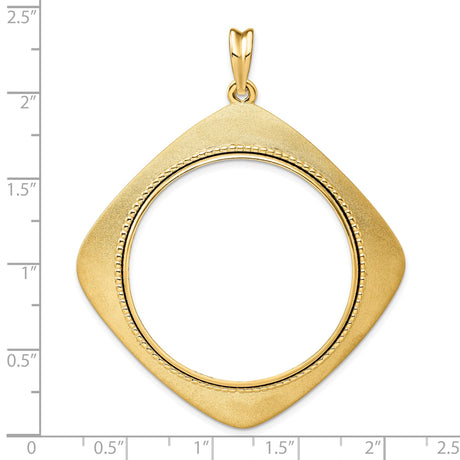 34 mm 14k Yellow Gold coin bezel pendant for US $20 Liberty Head Double Eagle — size reference (ruler)