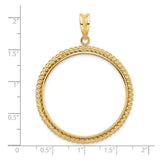 34 mm 14k Yellow Gold coin bezel pendant for US $20 Liberty Head Double Eagle — size reference (ruler)