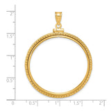 34 mm 14k Yellow Gold coin bezel pendant for US $20 Liberty Head Double Eagle — size reference (ruler)