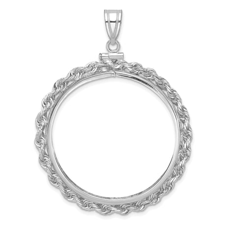 34 mm 14k White Gold coin bezel pendant for US $20 Liberty Head Double Eagle