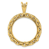 27 mm 14k Yellow Gold coin bezel pendant for US $10 Liberty Head Eagle