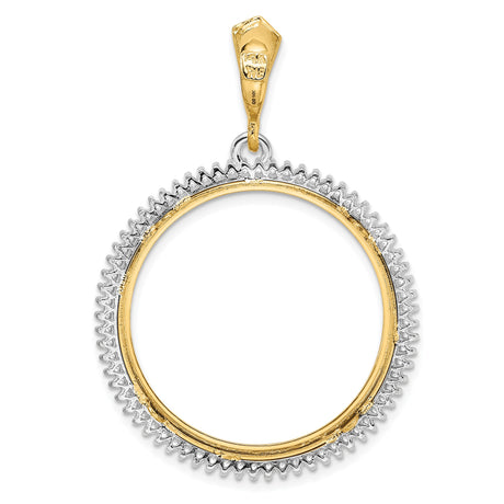27 mm 14k Multi-Tone Gold coin bezel pendant for US $10 Liberty Head Eagle — additional image