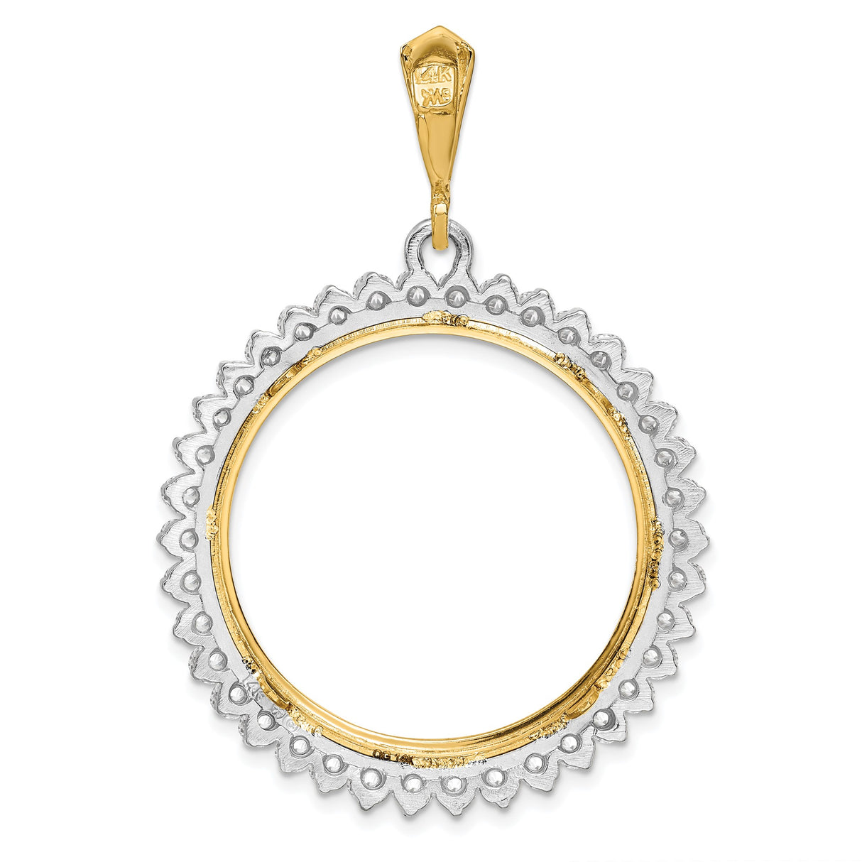 27 mm 14k Multi-Tone Gold coin bezel pendant for US $10 Liberty Head Eagle — additional image