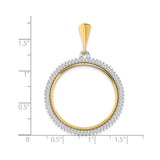 27 mm 14k Multi-Tone Gold coin bezel pendant for US $10 Liberty Head Eagle — size reference (ruler)