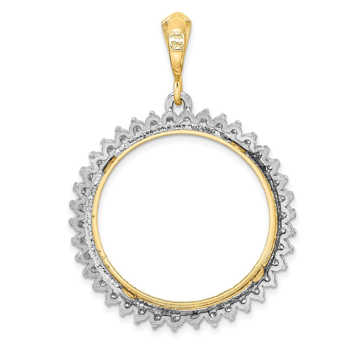 27 mm 14k Multi-Tone Gold coin bezel pendant for US $10 Liberty Head Eagle — additional image