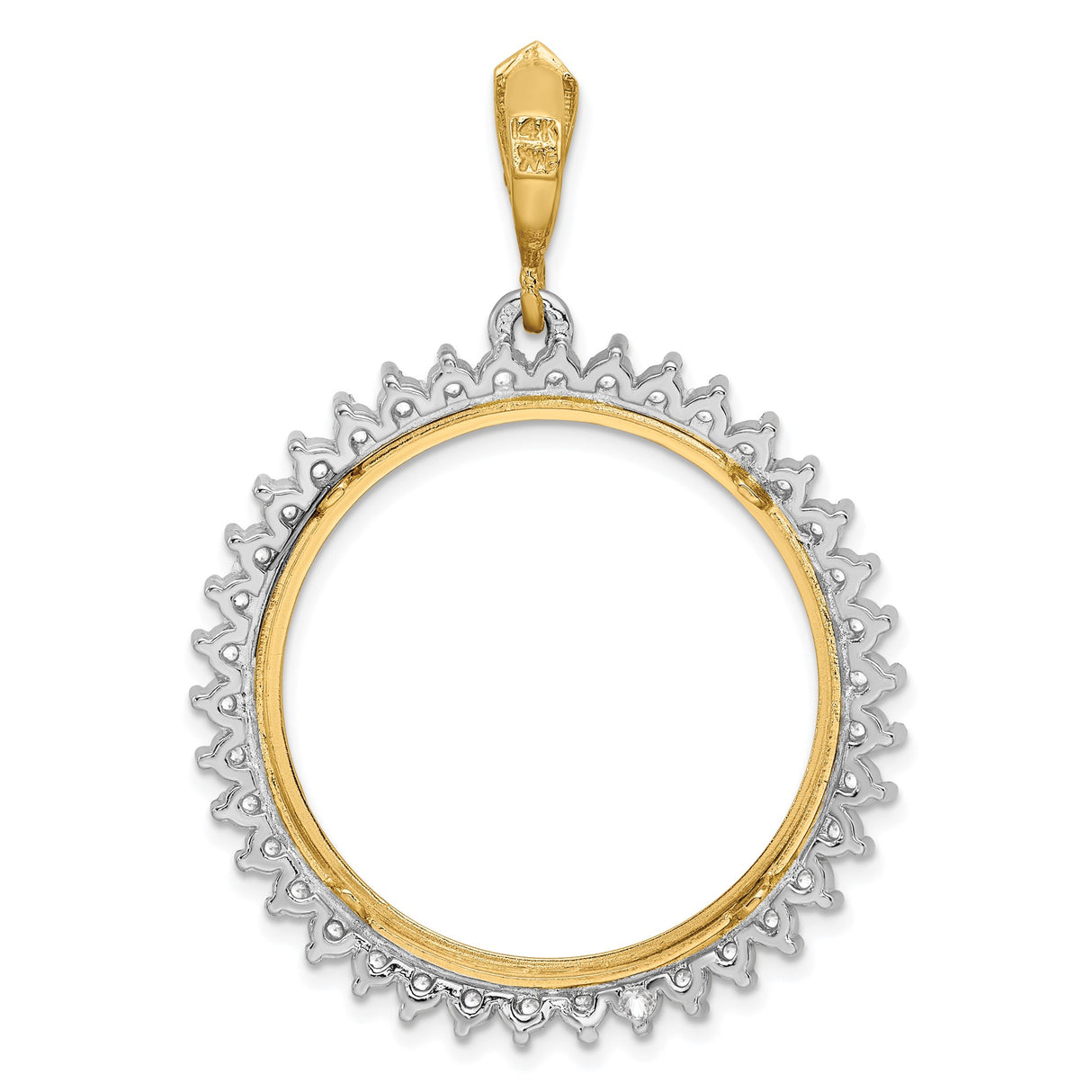 27 mm 14k Multi-Tone Gold coin bezel pendant for US $10 Liberty Head Eagle — additional image