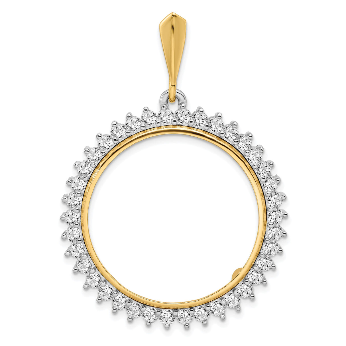 27 mm 14k Multi-Tone Gold coin bezel pendant for US $10 Liberty Head Eagle