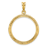27 mm 14k Yellow Gold coin bezel pendant for US $10 Liberty Head Eagle — additional image