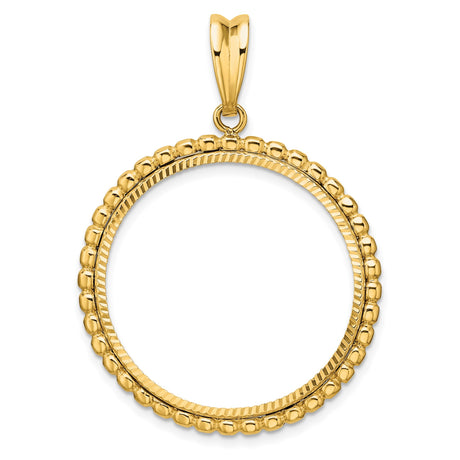 27 mm 14k Yellow Gold coin bezel pendant for US $10 Liberty Head Eagle