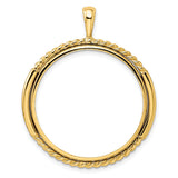 27 mm 14k Yellow Gold coin bezel pendant for US $10 Liberty Head Eagle