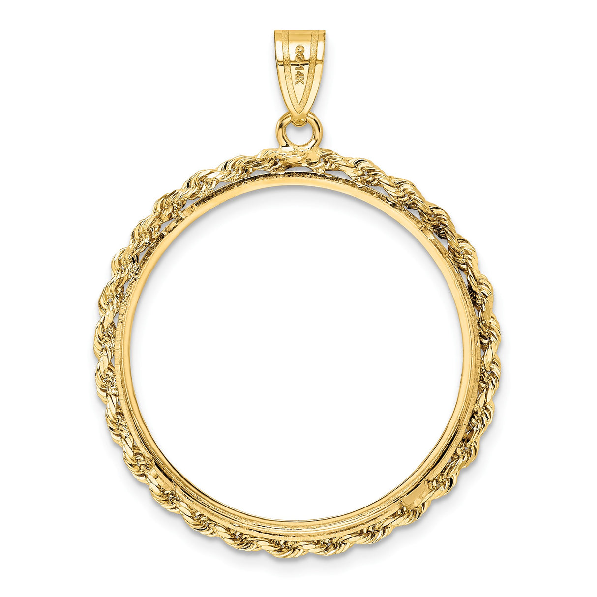 27 mm 14k Yellow Gold coin bezel pendant for US $10 Liberty Head Eagle — additional image