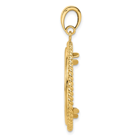 27 mm 14k Yellow Gold coin bezel pendant for US $10 Liberty Head Eagle — alternate view