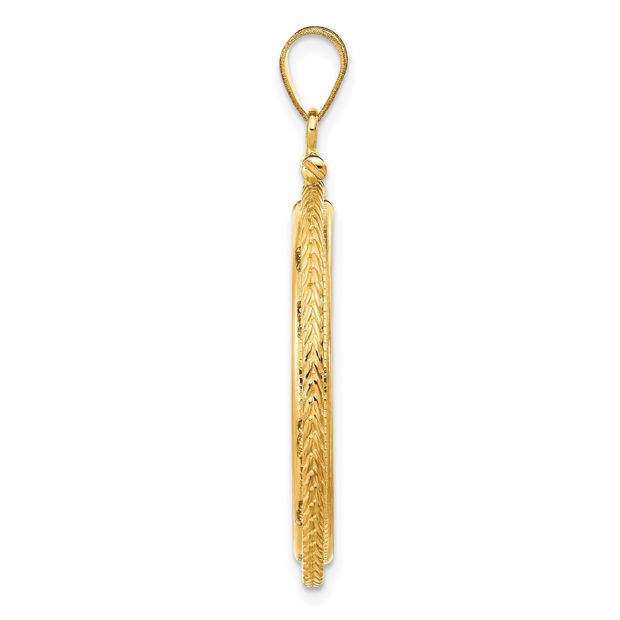 27 mm 14k Yellow Gold coin bezel pendant for US $10 Liberty Head Eagle — alternate view