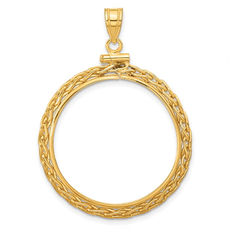 27 mm 14k Yellow Gold coin bezel pendant for US $10 Liberty Head Eagle