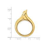 22 mm 14k Yellow Gold coin bezel pendant for US $5 Liberty Head Half Eagle — size reference (ruler)