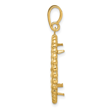 22 mm 14k Yellow Gold coin bezel pendant for US $5 Liberty Head Half Eagle — alternate view