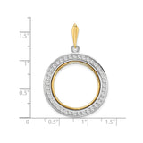 22 mm 14k Multi-Tone Gold coin bezel pendant for US $5 Liberty Head Half Eagle — size reference (ruler)