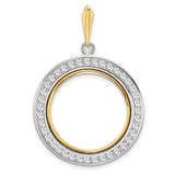 22 mm 14k Multi-Tone Gold coin bezel pendant for US $5 Liberty Head Half Eagle