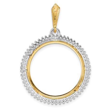 22 mm 14k Multi-Tone Gold coin bezel pendant for US $5 Liberty Head Half Eagle — additional image