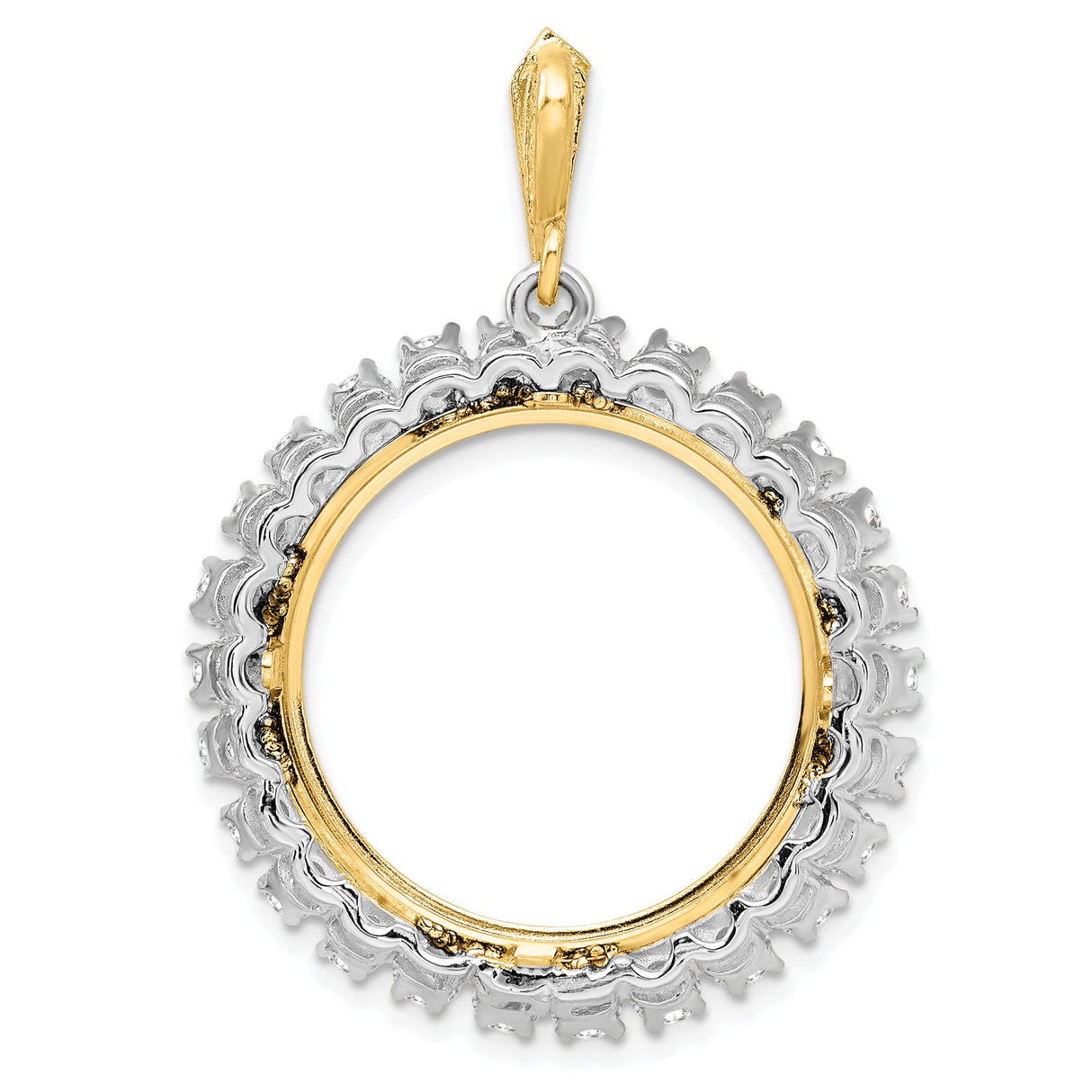 22 mm 14k Multi-Tone Gold coin bezel pendant for US $5 Liberty Head Half Eagle — additional image
