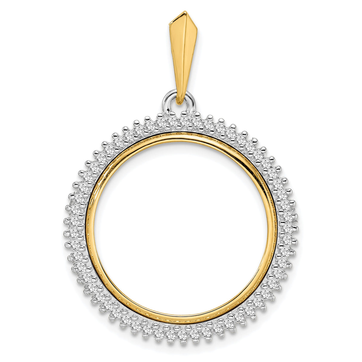 22 mm 14k Multi-Tone Gold coin bezel pendant for US $5 Liberty Head Half Eagle