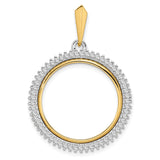 22 mm 14k Multi-Tone Gold coin bezel pendant for US $5 Liberty Head Half Eagle