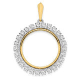 22 mm 14k Multi-Tone Gold coin bezel pendant for US $5 Liberty Head Half Eagle