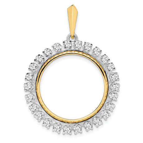 22 mm 14k Multi-Tone Gold coin bezel pendant for US $5 Liberty Head Half Eagle