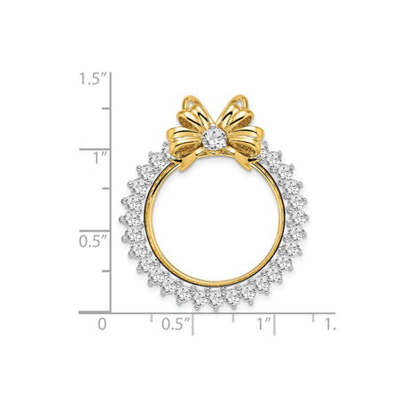 22 mm 14k Multi-Tone Gold coin bezel pendant for US $5 Liberty Head Half Eagle — size reference (ruler)