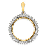 22 mm 14k Multi-Tone Gold coin bezel pendant for US $5 Liberty Head Half Eagle