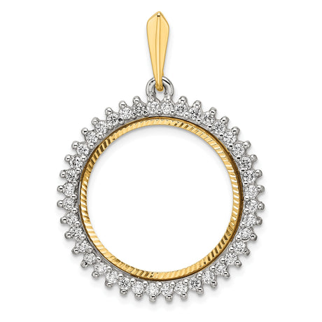 22 mm 14k Multi-Tone Gold coin bezel pendant for US $5 Liberty Head Half Eagle