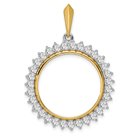 22 mm 14k Multi-Tone Gold coin bezel pendant for US $5 Liberty Head Half Eagle