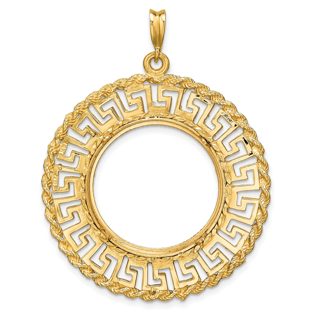22 mm 14k Yellow Gold coin bezel pendant for US $5 Liberty Head Half Eagle — additional image