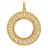 22 mm 14k Yellow Gold coin bezel pendant for US $5 Liberty Head Half Eagle