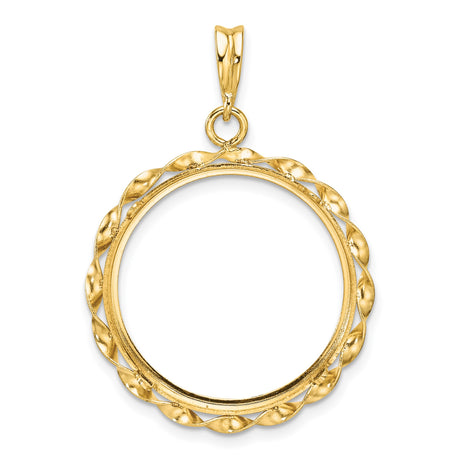 22 mm 14k Yellow Gold coin bezel pendant for US $5 Liberty Head Half Eagle — additional image