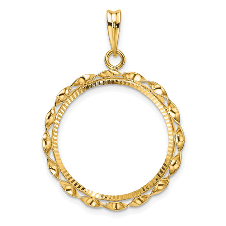 22 mm 14k Yellow Gold coin bezel pendant for US $5 Liberty Head Half Eagle