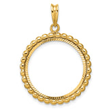 22 mm 14k Yellow Gold coin bezel pendant for US $5 Liberty Head Half Eagle