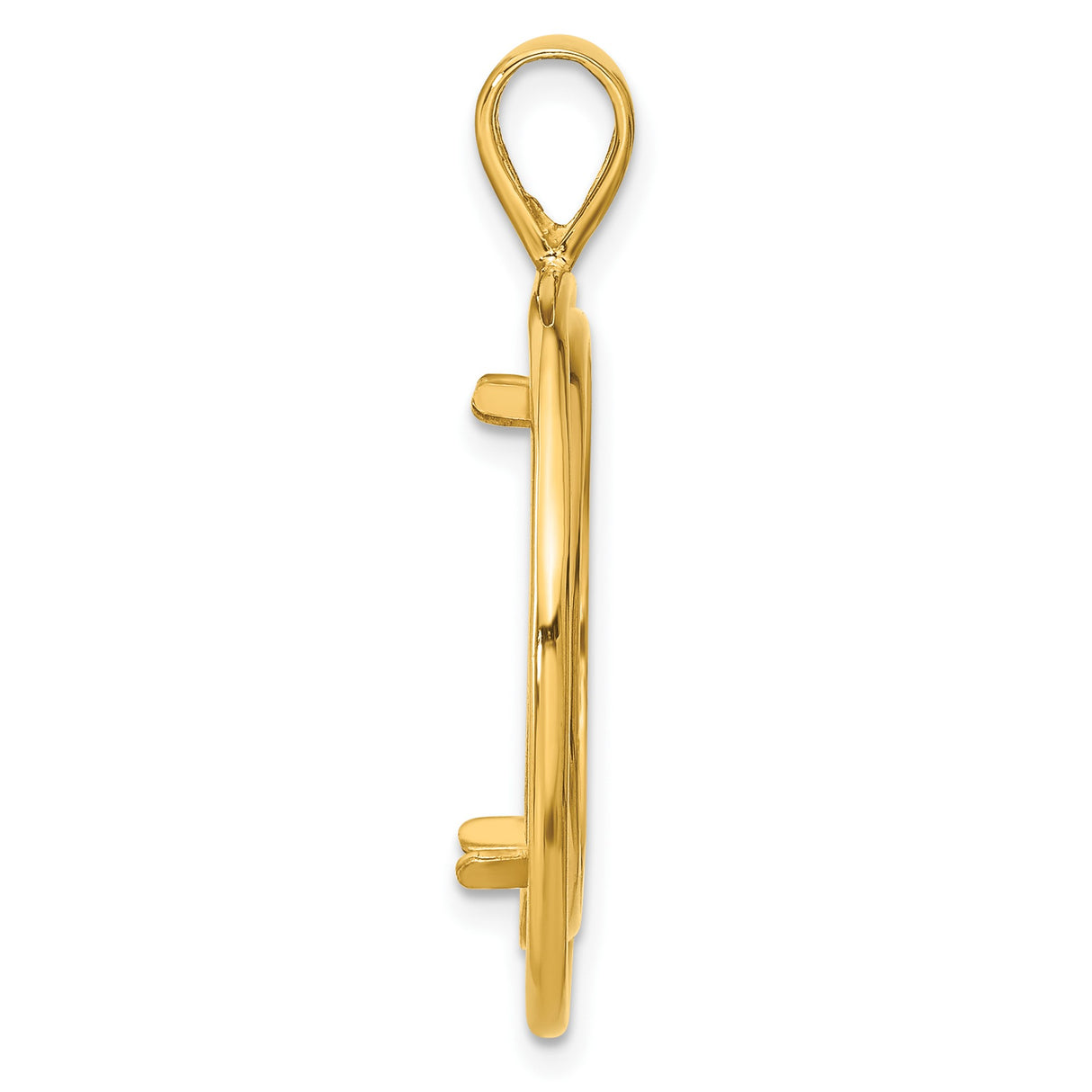 22 mm 14k Yellow Gold coin bezel pendant for US $5 Liberty Head Half Eagle — alternate view