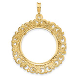 22 mm 14k Yellow Gold coin bezel pendant for US $5 Liberty Head Half Eagle — additional image