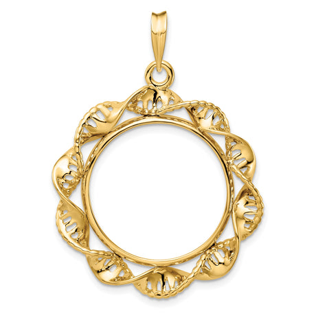 22 mm 14k Yellow Gold coin bezel pendant for US $5 Liberty Head Half Eagle