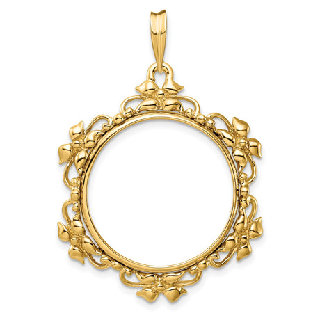22 mm 14k Yellow Gold coin bezel pendant for US $5 Liberty Head Half Eagle