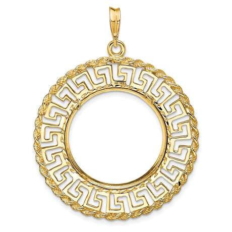 22 mm 14k Yellow Gold coin bezel pendant for US $5 Liberty Head Half Eagle — additional image