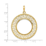 22 mm 14k Yellow Gold coin bezel pendant for US $5 Liberty Head Half Eagle — size reference (ruler)